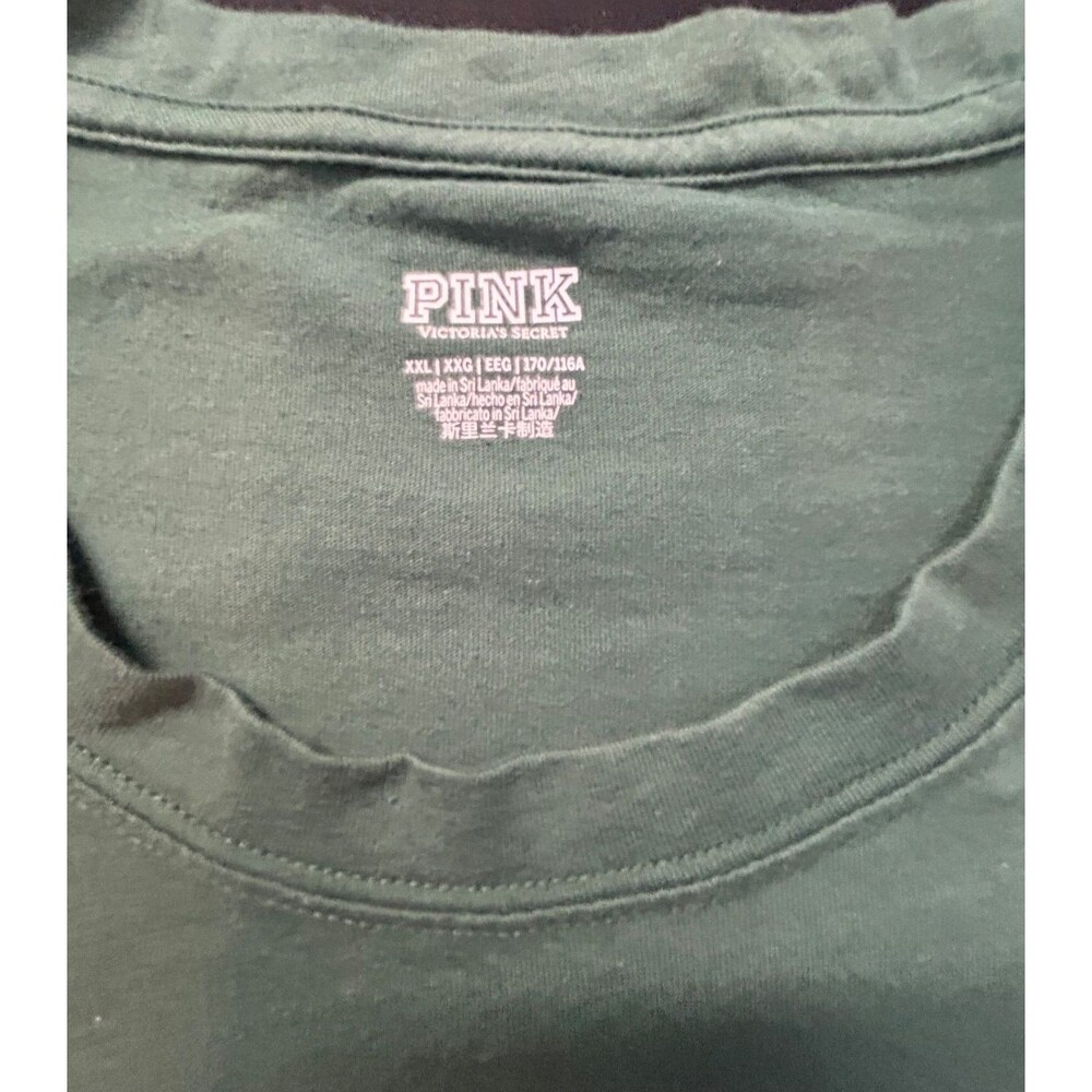 NWOT Victorias Secret PINK XXL Campus Tee Long Sleeve Bold Chest Logo Shirt 2X - Picture 2 of 7